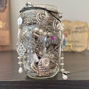 Silver Mystery Jewelry Accent Jar